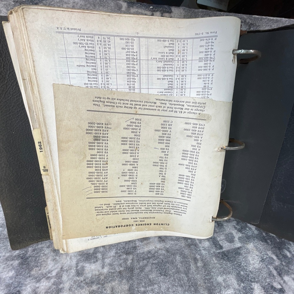 Vintage Clinton Engines Sales Service Technical Maintenance Manual Parts‎ List - Picture 7 of 8
